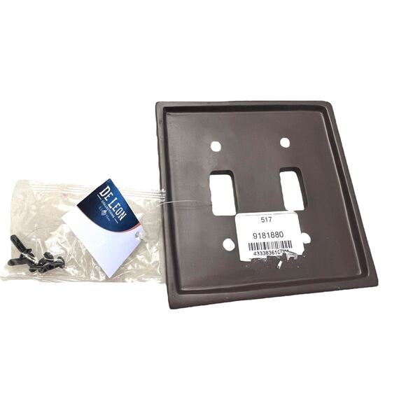 Bear Trees Double Light Switch Cover Cabin Lodge 2 Flip Switches Screws Gray New - Picture 2 of 3